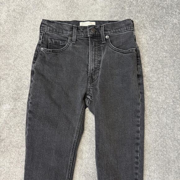 Everlane Cheeky Jeans Womens 25 High Rise Frayed Organic Denim Straight Leg - Picture 2 of 12